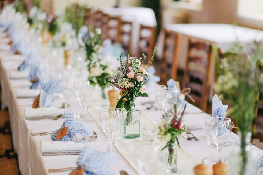 Wedding reception guests celebrating with champagne